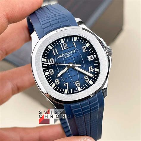 patek philippe aquanaut blue rubber strap|Patek Philippe aquanaut price list.